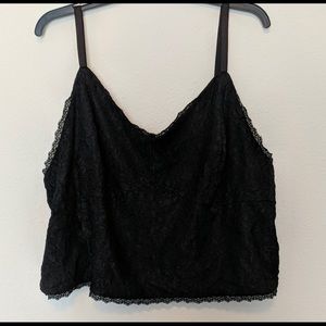 Black lace crop top